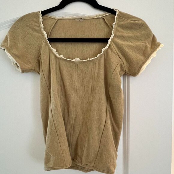UNIF Tops - UNIF Women's Cream and Tan Top